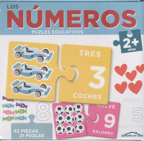  LOS NÚMEROS (2+ AÑOS) - APRENDO EN CASA - PUZLES EDUCATIVOS (42 PIEZAS PARA 21 PUZLES) 