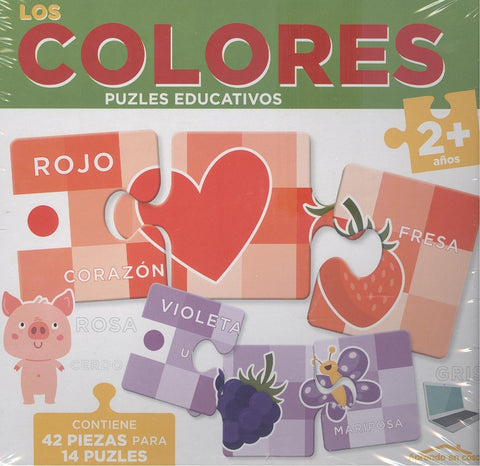  LOS COLORES (2+ AÑOS) - APRENDO EN CASA - PUZLES EDUCATIVOS (42 PIEZAS PARA 14 PUZLES) 