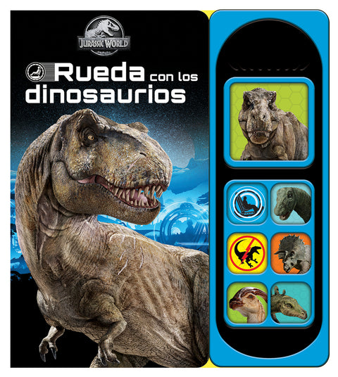 RUEDA CON LOS DINOSAURIOS. 7 BOTONES JURASSIC WORLD. LSB 