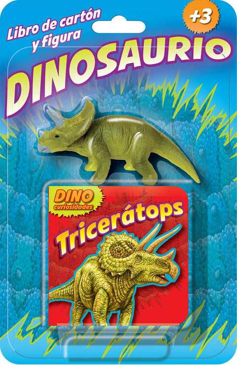  TRICERATOPS LIBRO DE CARTON Y FIGURA DINOSAURIO 