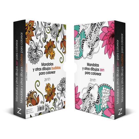  Estuche Mandalas y otros dibujos para colorear 
