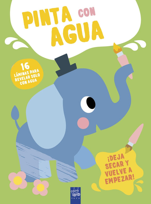  Pinta con agua. Elefante 