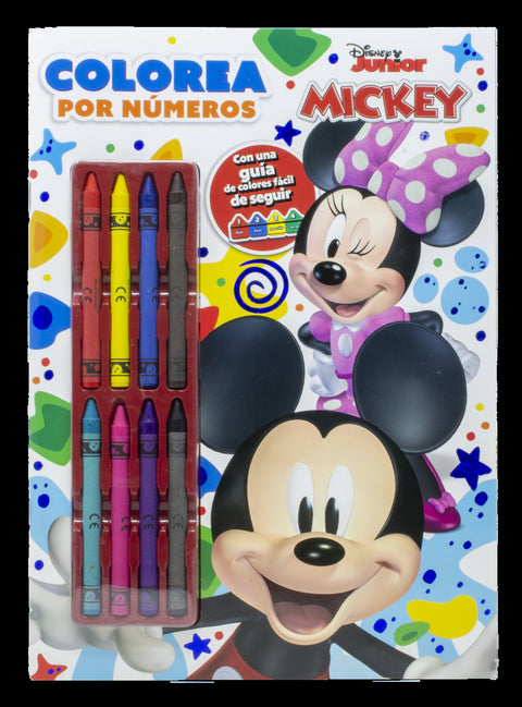 Mickey. Colorea por números con ceras 