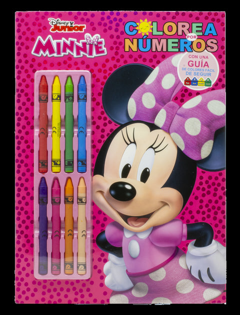  Minnie. Colorea por números con ceras 