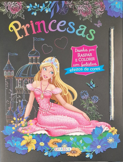  Princesas. Desenhos para raspar e colorir 