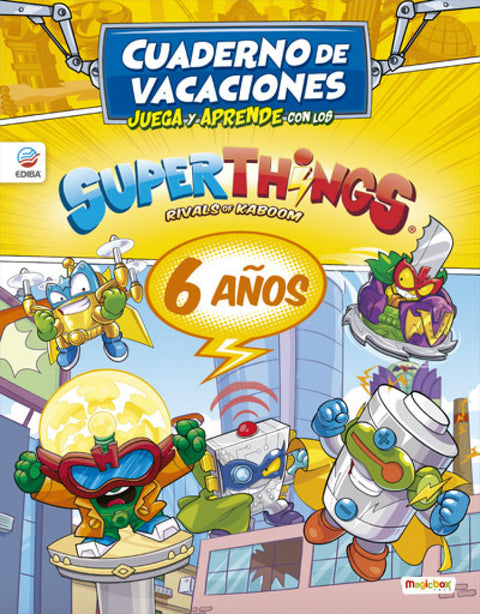  Cuaderno de Vacaciones juega y aprende con los Superthings Power Machines para 6 años 
