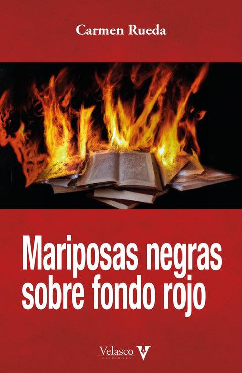  Mariposas negras sobre fondo rojo 