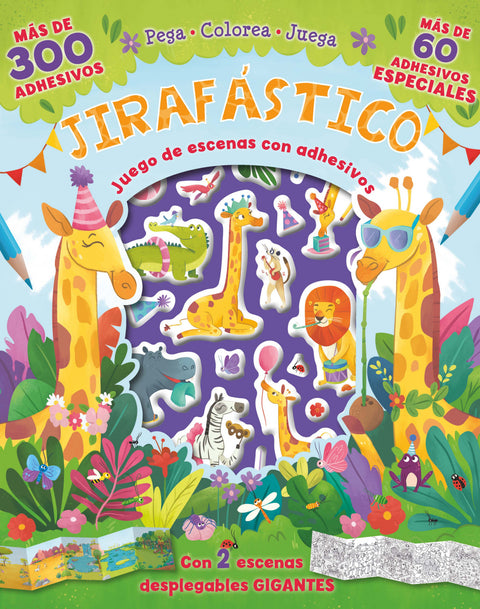  JUEGO ESCENAS CON ADHESIVOS JIRAFASTICO 