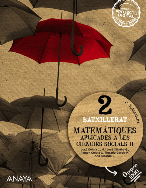  MATEMÀTIQUES 2N.BATXILLERAT. CIENCIES SOCIALS. OPERACIÒ MON. VALENCIA 2023 