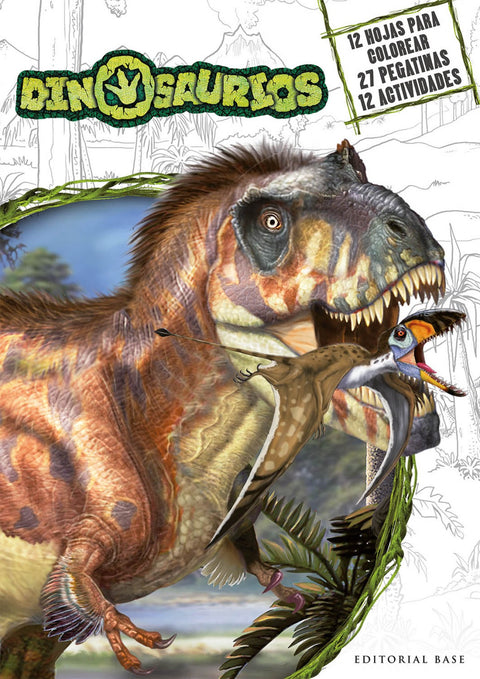 Dinosaurios - Actividades para colorear con pegatinas 