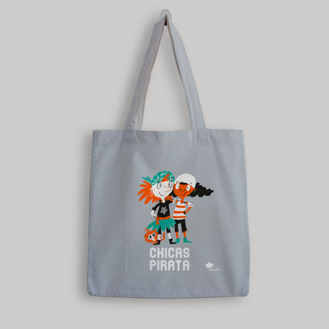  Bolsa de tela 'Chicas Pirata' - color gris 