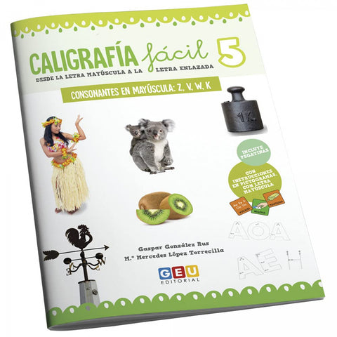  Caligrafia facil:consonantes en mayuscula z, v, w, k 