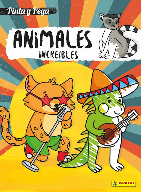  PINTA Y PEGA ANIMALES INCREIBLES 