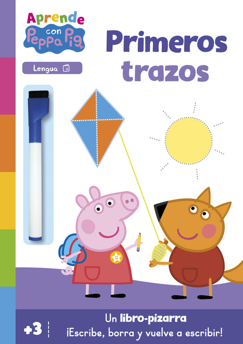  Peppa Pig. Primeros aprendizajes - Aprendo con Peppa Pig. Primeros trazos (Libro-pizarra) 