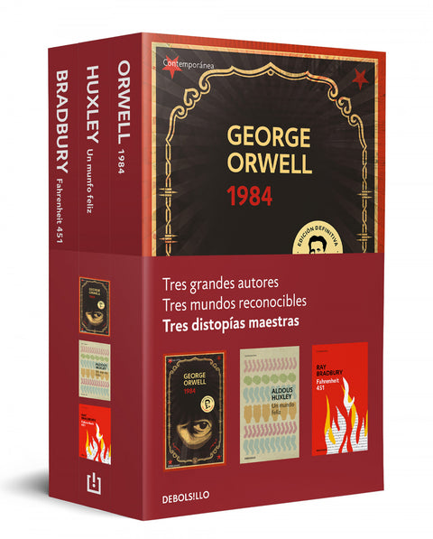  DISTOPÍAS MAESTRAS (PACK QUE INCLUYE: 1984, FAHRENHEIT 451 Y UN MUNDO FELIZ) 