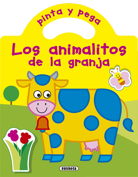  Pinta y pega los animalitos de la granja 