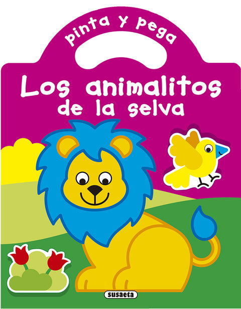  Pinta y pega los animalitos de la selva 