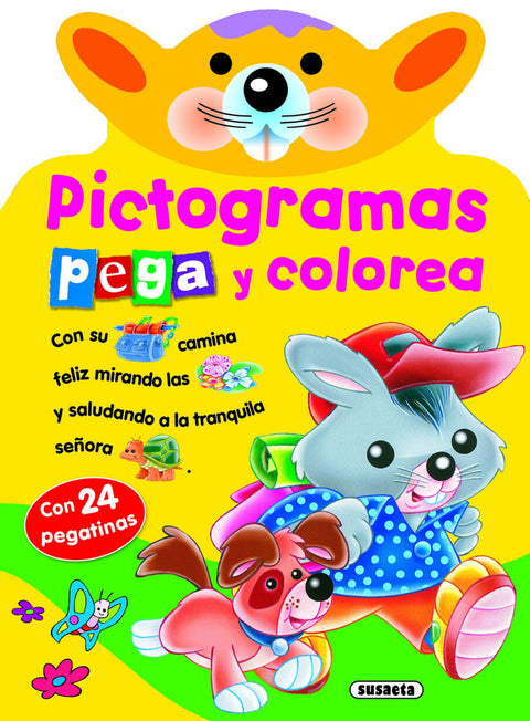  Pictogramas - Pega y colorea conejito 