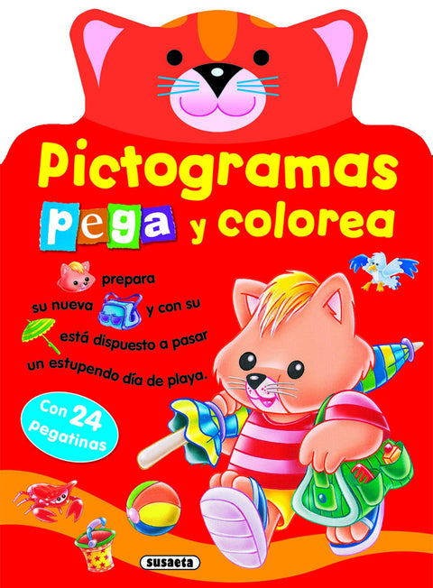  Pictogramas - Pega y colorea conejito 