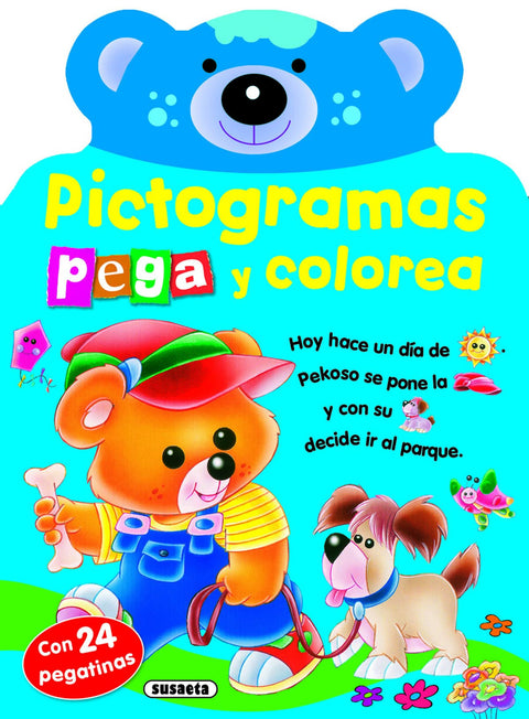  Pictogramas - Pega y colorea conejito 