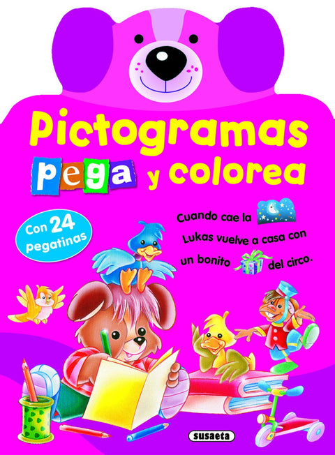  Pictogramas - Pega y colorea conejito 