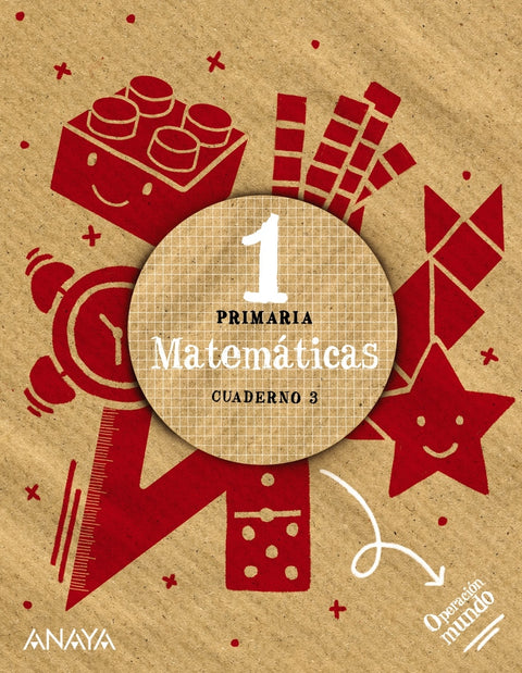  CUADERNO MATEMÁTICAS 3-1ºPRIMARIA. CUADRÍCULA. OPERACIÓN MUNDO 2023 