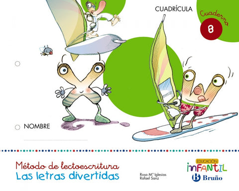  Letras divertidas cuaderno 8. Cuadrícula 5 años 
