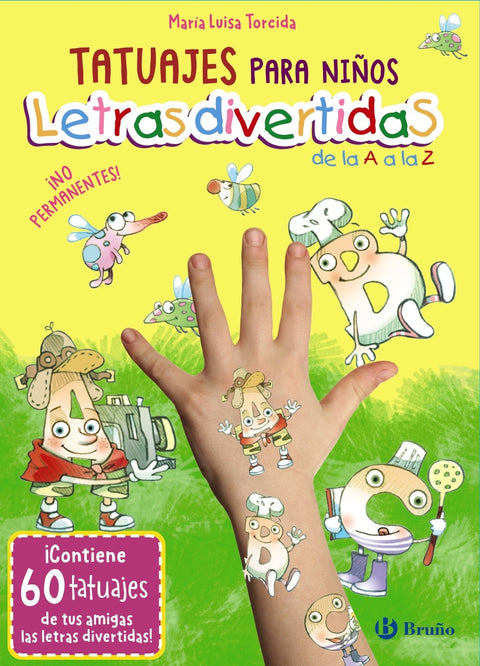  Tatuajes para niños. Letras divertidas de la A a la Z 