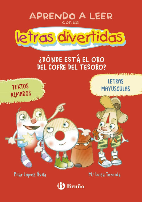  Aprendo a leer con las letras divertidas, 1. ¿Dónde está el oro del cofre del tesoro? 