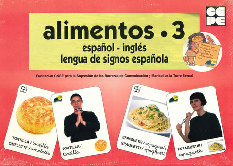  Alimentos 3 Baraja español inglés lengua de signos 