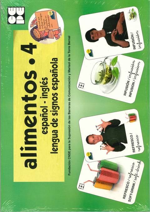  Alimentos 4 Baraja español-Inglés Lengua de signos 