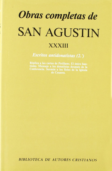  Obras completas San Agustin XXXIII 