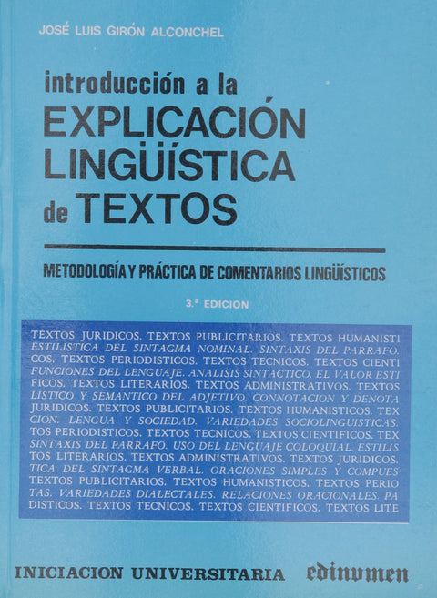  Introducción a la explicación lingüística de textos 