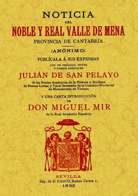  Noticia del Noble y Real Valle de Mena Provincia de Cantabria 