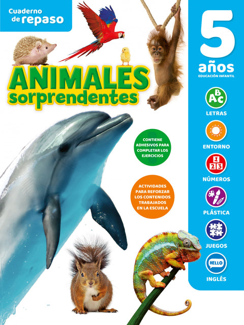  CUADERNO DE REPASO TEMÁTICO LUMINISCENTE 5 AÑOS ANIMALES SORPRENDENTES 
