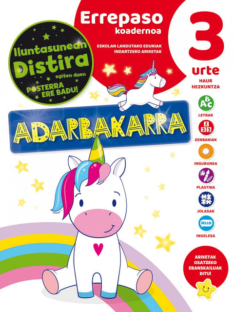  EUSKERA CUADERNO DE REPASO 3 AÑOS UNICORNIOS 