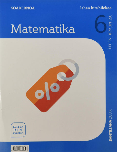  CUADERNO MATEMATICAS 6 PRIMARIA 1 TRIM SABER HACER CONTIGO ZUBIA 