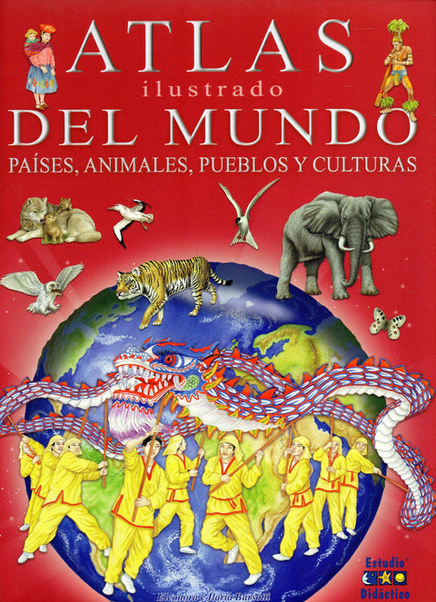  Atlas ilustrado del mundo, países, animales, pueblos y culturas 