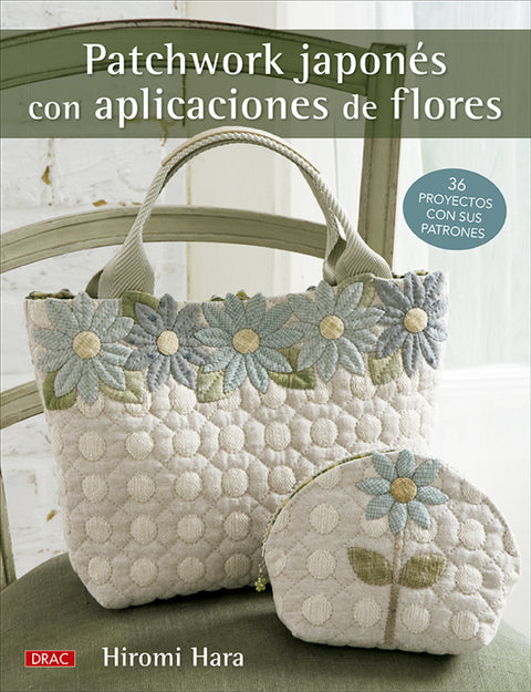  Patchwork japonés con aplicaciones de flores 