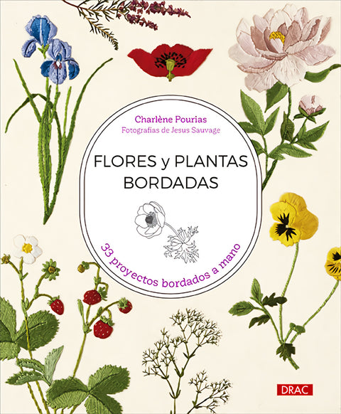  Flores y plantas bordadas 