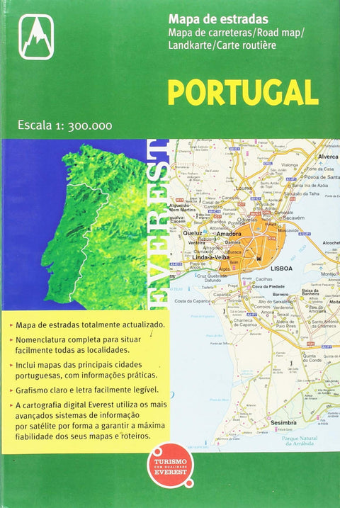  MAPA DE ESTRADAS DE PORTUGAL: ESCALA 1:300.000 
