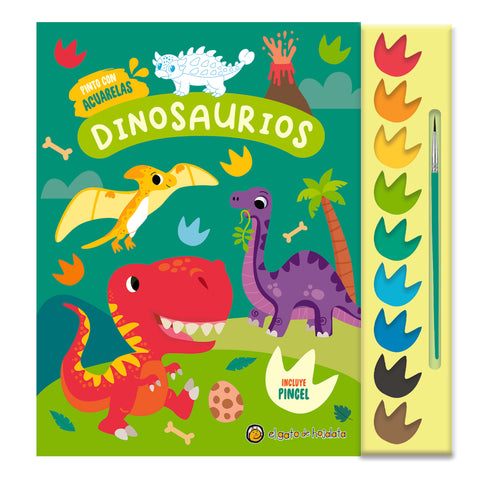  Dinosaurios ('Pinto con acuarelas') 9 acuarelas+1 pincel 