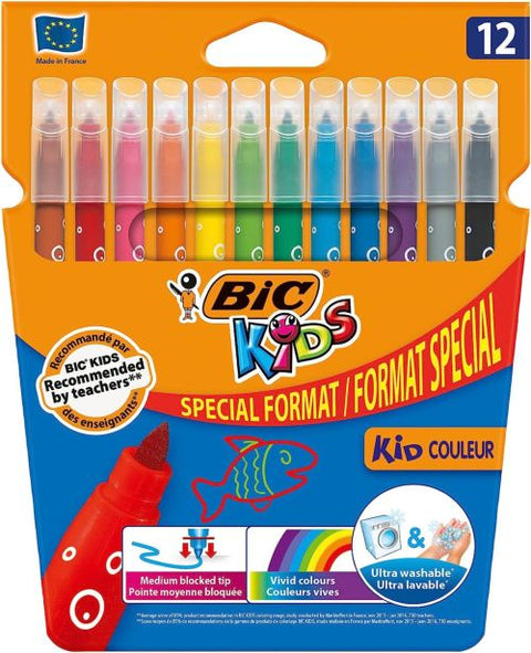  ESTUCHE 12 ROTULADORES KID COULEUR PUNTA MEDIA BIC 