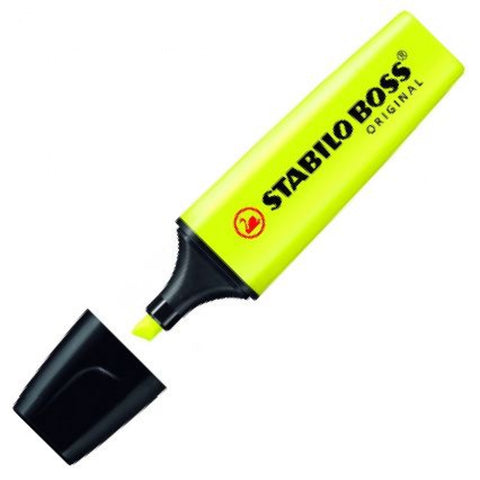  C/10 MARCADORES FLUORESCENTES AMARILLO STABILO BOSS 70/24 