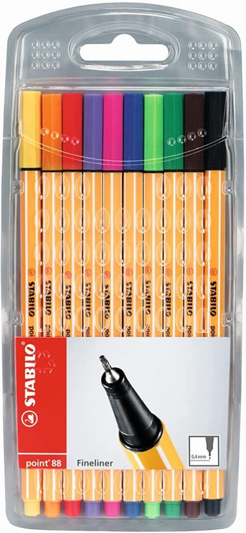  ESTUCHE 10 COLORES STABILO POINT 88 PUNTA DE FIBRA 0,4MM. 