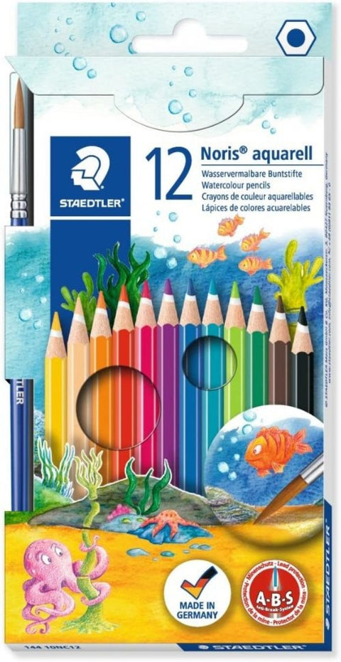  ESTUCHE 12 LAPICES COLORES ACUARELABLES + 1 PINCEL 