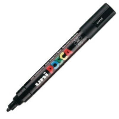  marcador uni posca pc-m5 color negro punta 1,8-2,5mm 