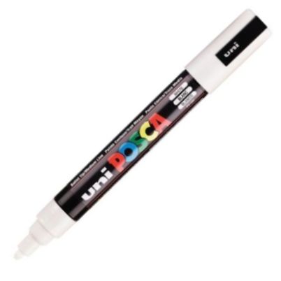  marcador uni posca pc-m5 color blanco punta 1,8-2,5mm 