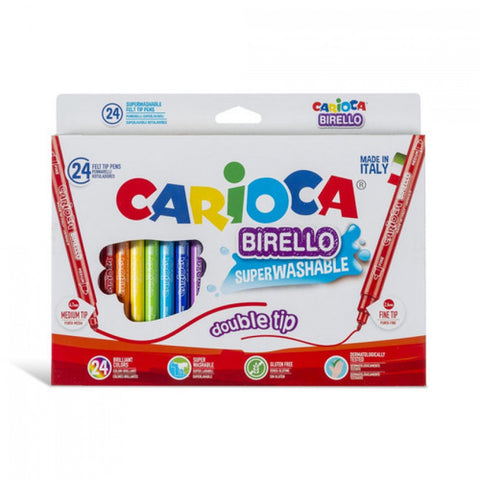  ESTUCHE 24 ROTULADORES DOBLE PUNTA CARIOCA BIRELLO 