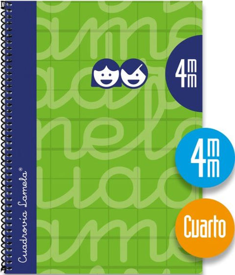  CUADERNO ESPIRAL 4º 80H 70G 4MM VERDE CUADROVIA EXTRA DURA 